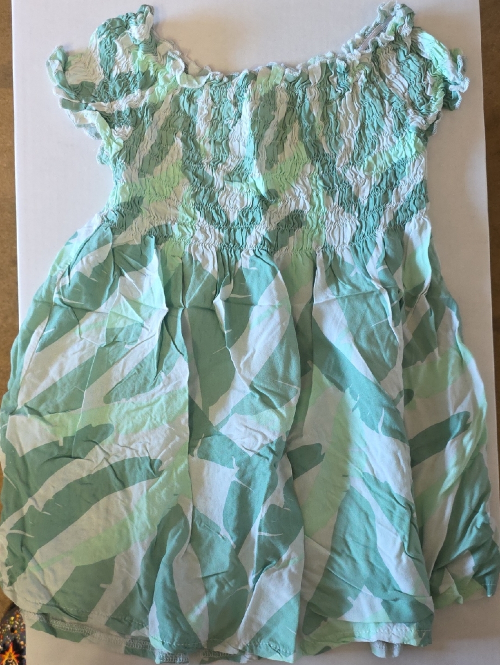 Girls Mint Green Smocked Summer Dress